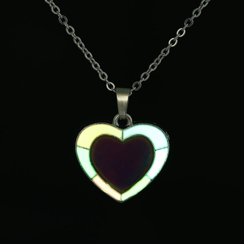 FM FM42 Temperature Sensing Color Changing Heart Pendant Necklace with Glow in the Dark Frame ZN1314 - Image 4